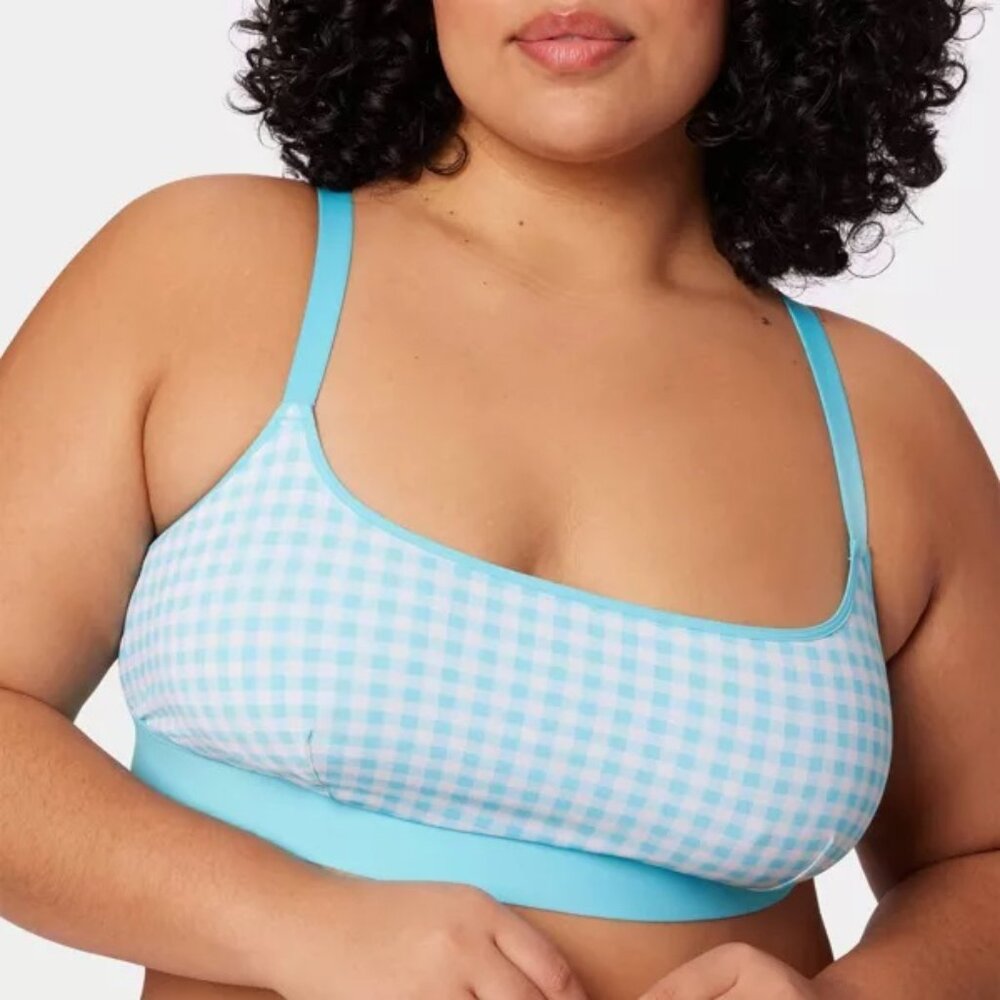 Blue Gingham Women's Bralette